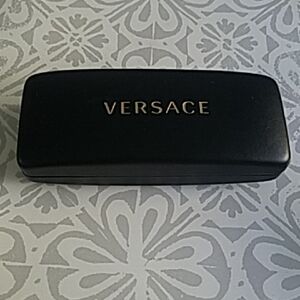 Versace Black Leather Sunglasses Glasses Hard Case